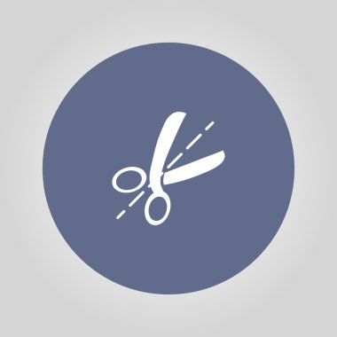 Makas simgesi. düz tasarım biçimi.