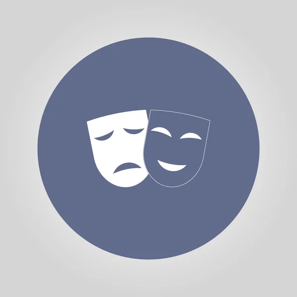 幸せ、悲しいマスク劇場アイコン. — ストックベクタ