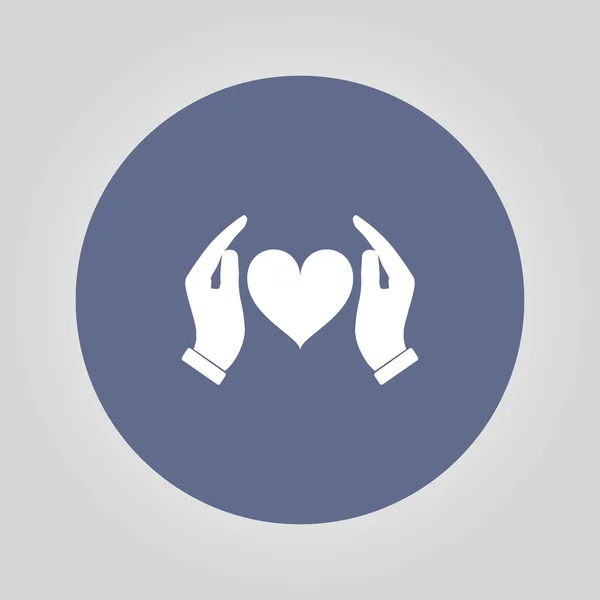 Vektor-Symbol - Hände halten Herz — Stockvektor