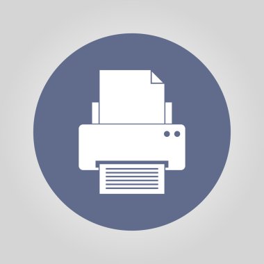 Yazdırma simgesi. Düz tasarım stili