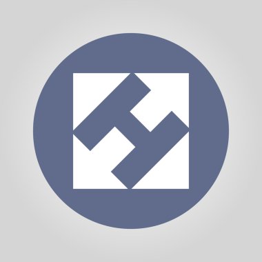 dikdörtgen, kare ve okları soyut simgesi.