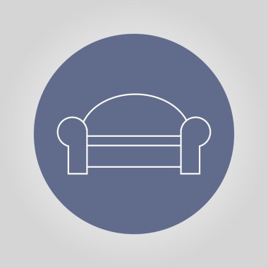 Kanepe simgeler. Modern tasarım düz stil ikonu.