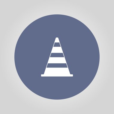 trafik koni düz simgesi.