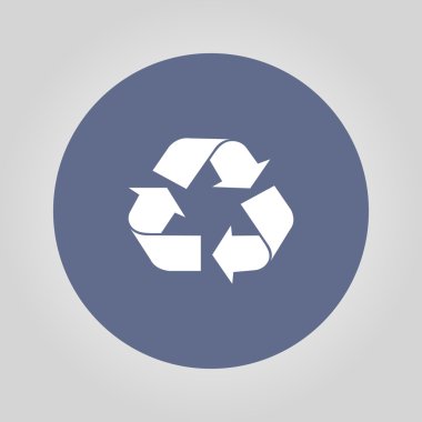 Beyaz renkli - izole işareti geri dönüşüm