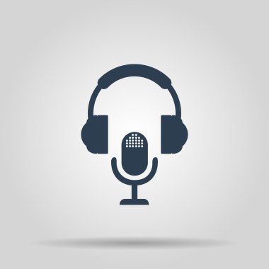 kulaklık ve mikrofon simgesi