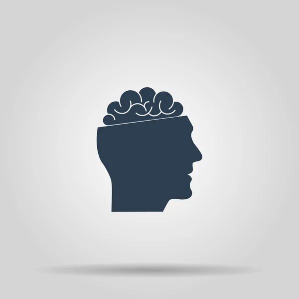 인간의 머리와 뇌의 아이콘. — 스톡 벡터