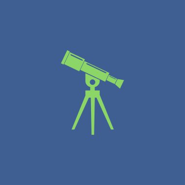 Teleskop simgesi. Düz tasarım stili.
