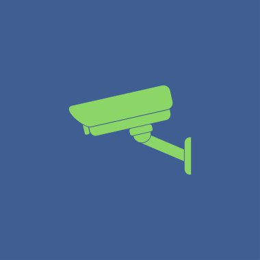 Güvenlik kameraları vektör çizim silueti.