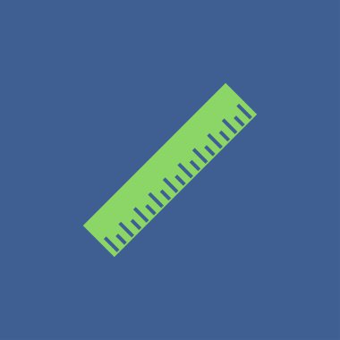 Cetvel simgesi. Düz tasarım stili. EPS