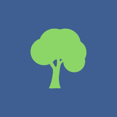 ağaçlar simgeler. Düz tasarım stili