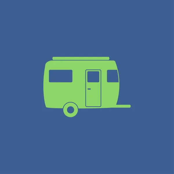 Camping trailer vector icono — Vector de stock