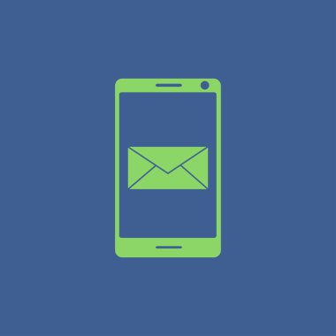 Akıllı telefon e- postası veya SMS simgesi. Mobil posta imzası simgesi