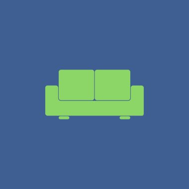 Kanepe simgeler. Modern tasarım düz stil ikonu.