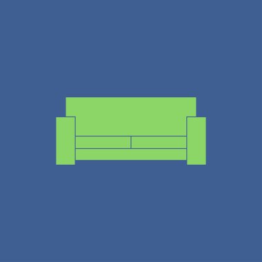 Kanepe simgeler. Modern tasarım düz stil ikonu.