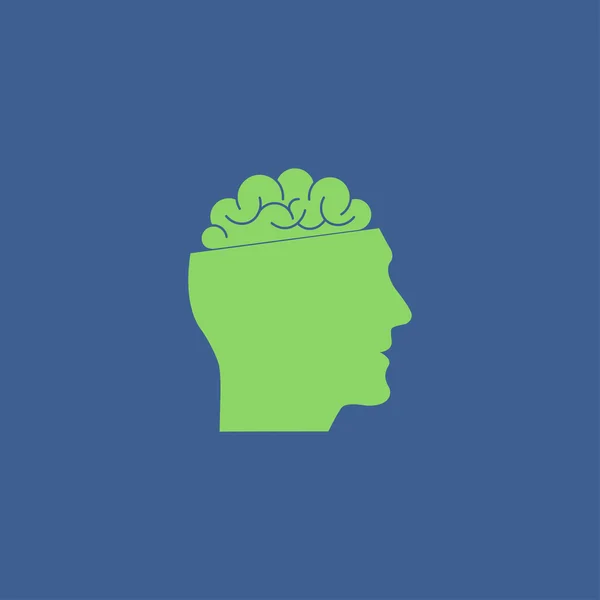 Icon of Human Head and Brain. — Stock Vector