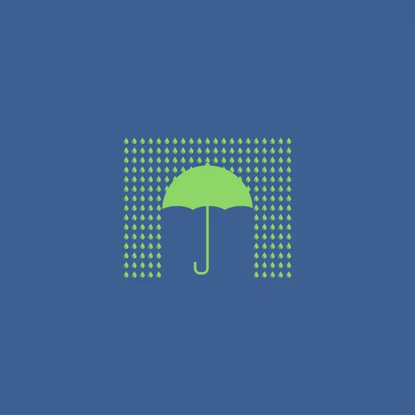 Ikona podpisu parasola. Symbol ochrony przeciwdeszczowej. Styl płaski. — Wektor stockowy