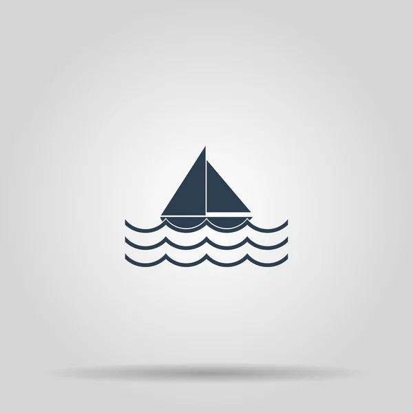 Schiffs- und Meereswellen-Ikone — Stockvektor