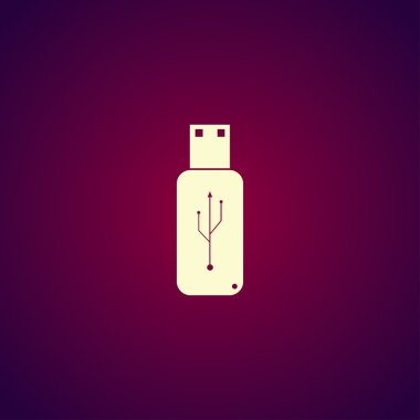 USB simge - vektör düz düğme