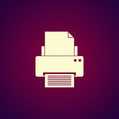 Yazdırma simgesi. Düz tasarım stili