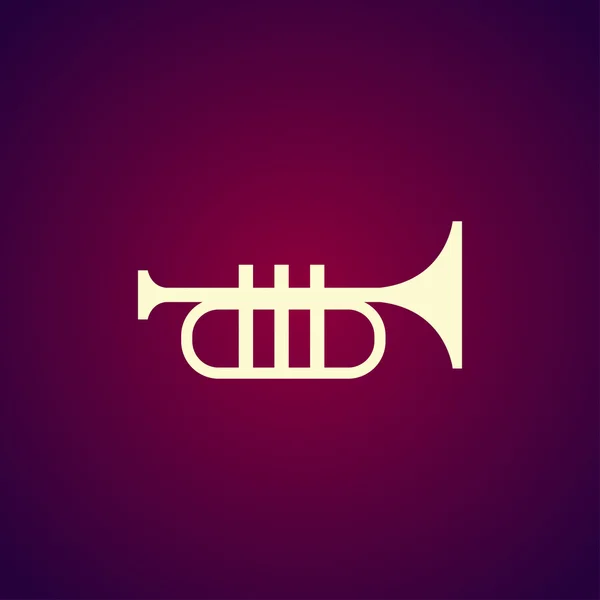 Trumpet icon. Flat — Stock Vector