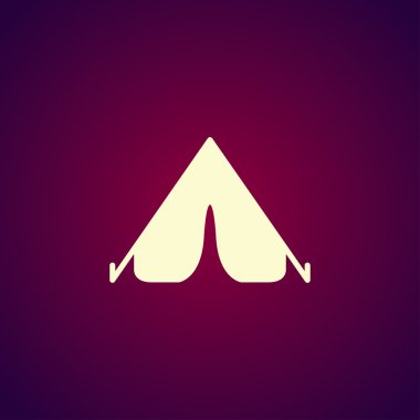 Çadır simgesi. Seyahat sembolü. Düz vektör