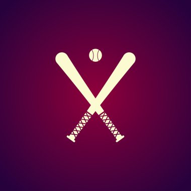 Çarpı işareti vektör beyzbol sopaları ve top Seti