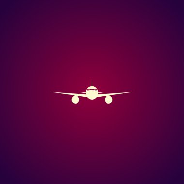 Uçak simgesi. Düz tasarım stili.
