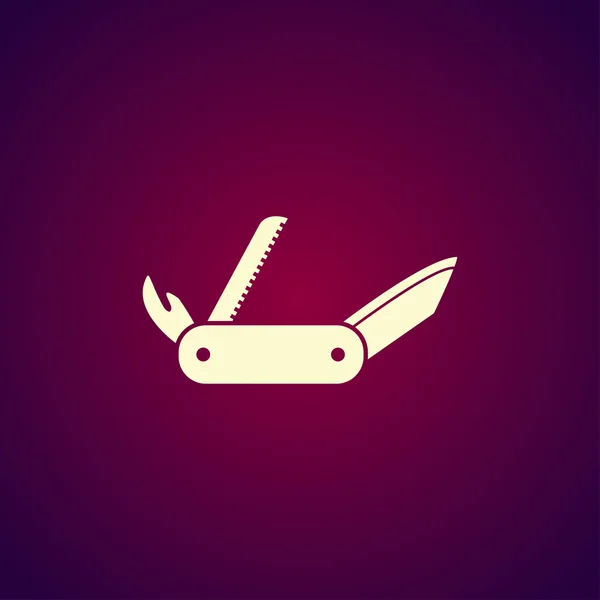 Icono del cuchillo suizo. Plano — Vector de stock