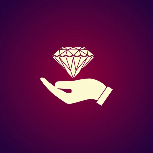 Ikona ruky a diamond — Stockový vektor