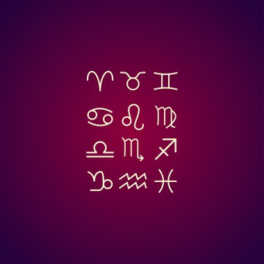 Düz trendy burç sembolleri