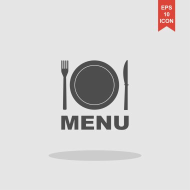 menu with cutlery sign clipart