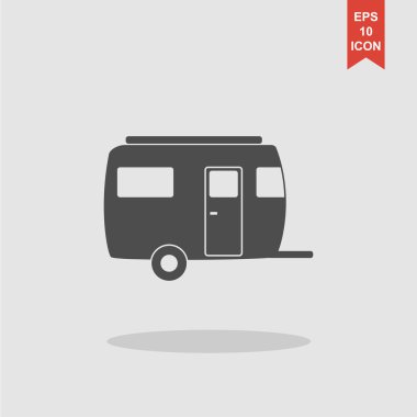 kamp karavan vektör simgesi