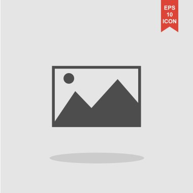 Photo picture web icon in flat style clipart