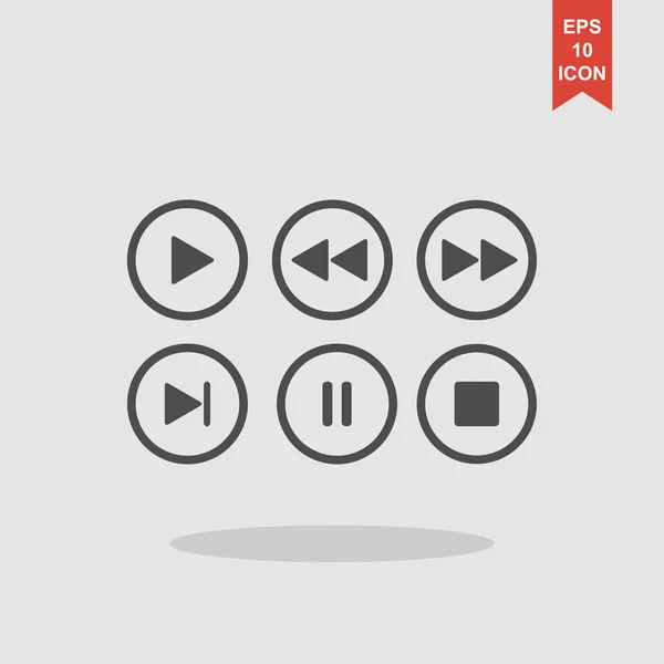 Media player pulsanti collezione elementi di design vettoriale — Vettoriale Stock