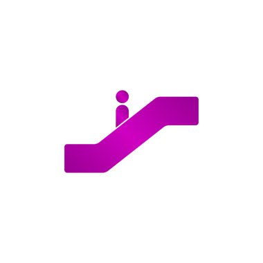 Yürüyen merdiven simgesi. Düz tasarım stili.