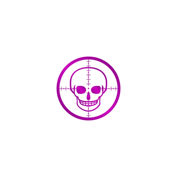 Crosshair icon with a skull — Stock Vector