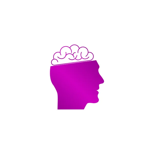 人間の頭と脳のアイコン. — ストックベクタ