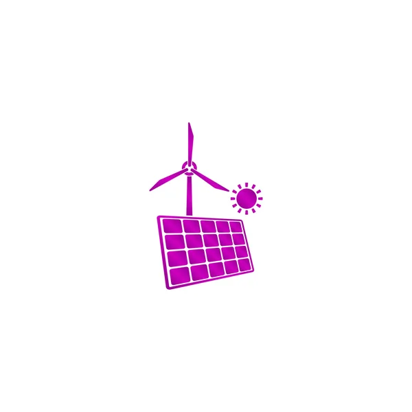 Ikony panel słoneczny i wiatr Turbina ikona. — Wektor stockowy