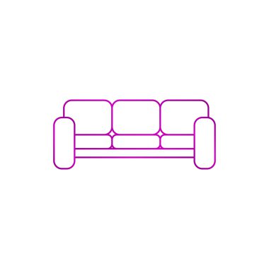 Kanepe simgeler. Modern tasarım düz stil ikonu.