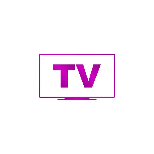 TV pictogram. Flat — Stockvector