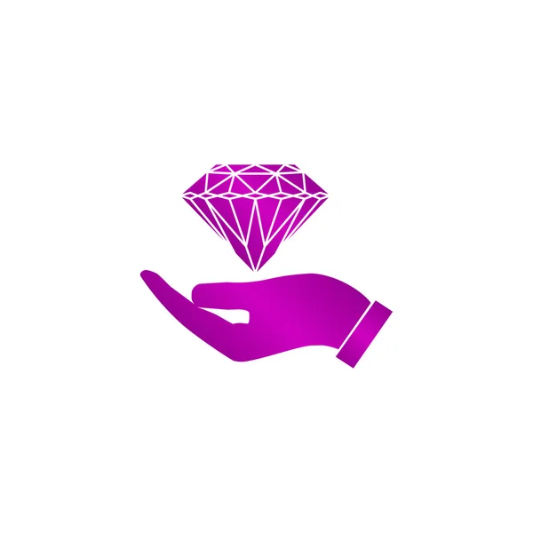 Icono de mano y diamante — Archivo Imágenes Vectoriales