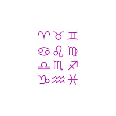 Düz trendy burç sembolleri