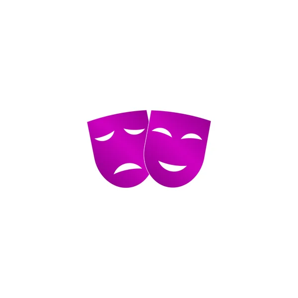 Theater-Ikone mit glücklichen und traurigen Masken. — Stockvektor