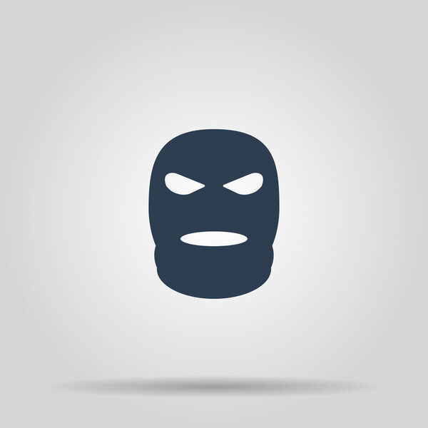 Balaclava terrorist military mask simple icon.