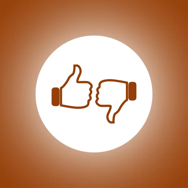 Thumb up icon, flat design — Stock Vector