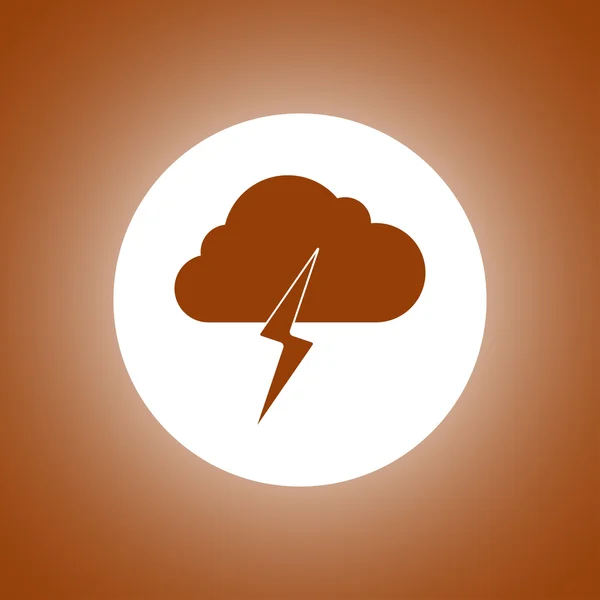 Lightning bolt weather flat line icon infographic illustration template for web or brochure — Stock Vector