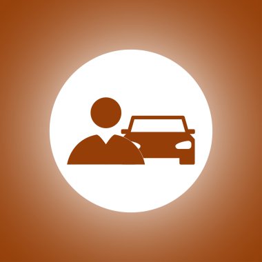 Araba simgesi. düz tasarım stili.