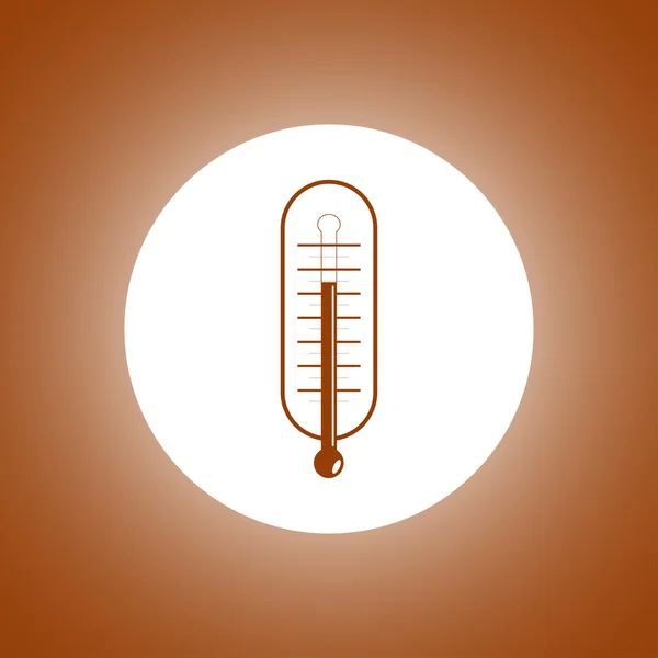 Плоский стиль с длинными тенями, иллюстрация вектора термометра . — стоковый вектор