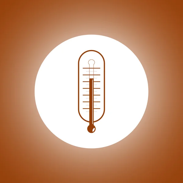 Flat style with long shadows, thermometer vector icon illustration. — Stock Vector