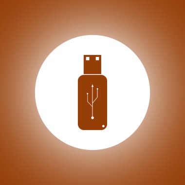 USB simge - vektör düz düğme